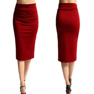 Women's Summer Skirt High Waist Bodycon Skirts 2019 Summer Bottom Knee-Length Sheath Skirt for Female Faldas Mujer Moda