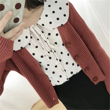 Load image into Gallery viewer, Women&#39;s Sweaters Autumn Spring Short Cardigans Single Breasted V-Neck Casual Sweaters Female Solid Knitted Jackets  Jumpers