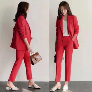 Women's suits 2019 autumn new women's Korean fashion temperament Slim small suit women's jacket wild pants suit high quality