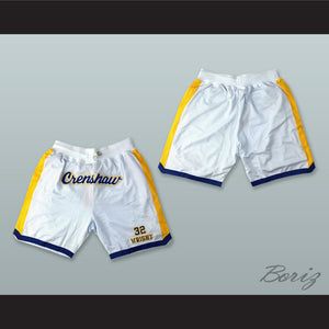 Monica Wright 32 Crenshaw High School White Basketball Shorts