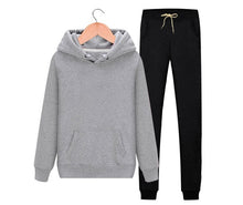 Load image into Gallery viewer, XUANSHOW 2019 Fashion Tracksuit Women Autumn Winter Clothes Cotton Long Sleeve Hoodies+Splice Long Pant Two Piece Set S-XXL