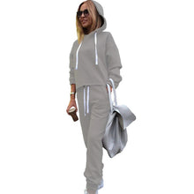 Load image into Gallery viewer, XUANSHOW 2020 Womens Tracksuit Set Sportswear Long Sleeve Hoodies+Full Pants 2 Piece Set Solid Casual Women&#39;s Sport Suit