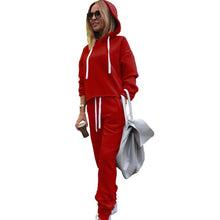 Load image into Gallery viewer, XUANSHOW 2020 Womens Tracksuit Set Sportswear Long Sleeve Hoodies+Full Pants 2 Piece Set Solid Casual Women&#39;s Sport Suit