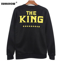 Load image into Gallery viewer, XUANSHOW KING QUEEN Letters Print Men Women Lovers Couple Fleece Autumn Winter Hoodies Sweatshirts