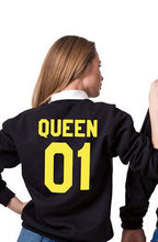 Load image into Gallery viewer, XUANSHOW KING QUEEN Letters Print Men Women Lovers Couple Fleece Autumn Winter Hoodies Sweatshirts