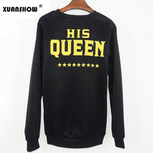 Load image into Gallery viewer, XUANSHOW KING QUEEN Letters Print Men Women Lovers Couple Fleece Autumn Winter Hoodies Sweatshirts