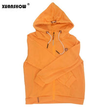 Load image into Gallery viewer, XUANSHOW Womens Fashion Fleeces Hoodies Ladies Sweatshirts Casual Tracksuits Solid Long Sleeve Zip Up Clothing Plus Size S-5XL