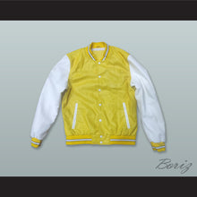 Load image into Gallery viewer, Yellow and White Lab Leather Varsity Letterman Jacket 2