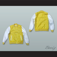 Load image into Gallery viewer, Yellow and White Lab Leather Varsity Letterman Jacket 2