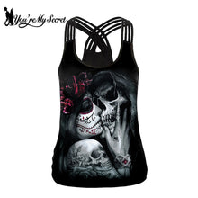 Load image into Gallery viewer, [You&#39;re My Secret] 2019 Summer Skull Girl Digital Print Women&#39;s Tank Tops Fantastic Gothic Style Sling Top Sexy Backless Vest