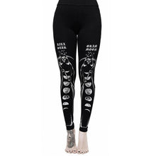 Load image into Gallery viewer, [You're My Secret] Gothic Leggings For Women Ouija Workout Pants Dark Rose Black Cat Printing Skull Leggins Devil Satan Legins