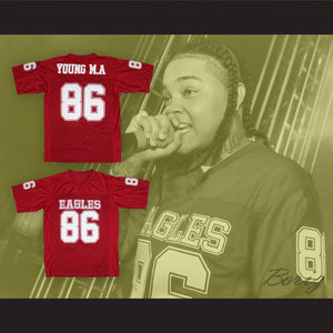 Young M.A 86 Eagles Red Football Jersey