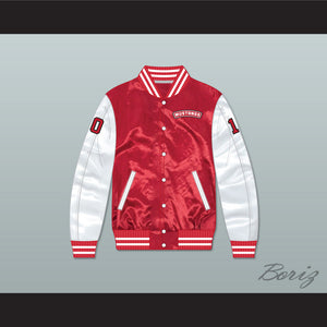 Dean Youngblood 10 Hamilton Mustangs Red/ White Varsity Letterman Satin Bomber Jacket