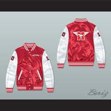 Load image into Gallery viewer, Dean Youngblood 10 Hamilton Mustangs Red/ White Varsity Letterman Satin Bomber Jacket