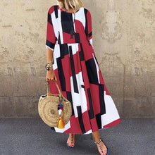 Load image into Gallery viewer, ZANZEA 2020 Fashion Printed Maxi Dress Womens Summer Sundress Vintage 3/4 Sleeve Long Vestidos Female Casual Party Robe Femme