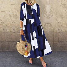 Load image into Gallery viewer, ZANZEA 2020 Fashion Printed Maxi Dress Womens Summer Sundress Vintage 3/4 Sleeve Long Vestidos Female Casual Party Robe Femme