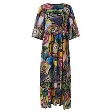 Load image into Gallery viewer, ZANZEA 2020 Fashion Printed Maxi Dress Womens Summer Sundress Vintage 3/4 Sleeve Long Vestidos Female Casual Party Robe Femme