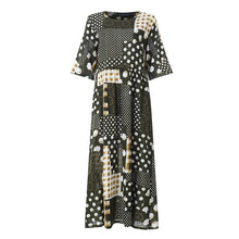 Load image into Gallery viewer, ZANZEA 2020 Fashion Printed Maxi Dress Womens Summer Sundress Vintage 3/4 Sleeve Long Vestidos Female Casual Party Robe Femme