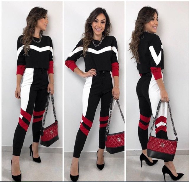 ZOGAA 2019 New Fashion Leisure Sports Women's Sweat Suits Women's Sportswear Two Piece Set Women's Wear Casual Trousers Suit