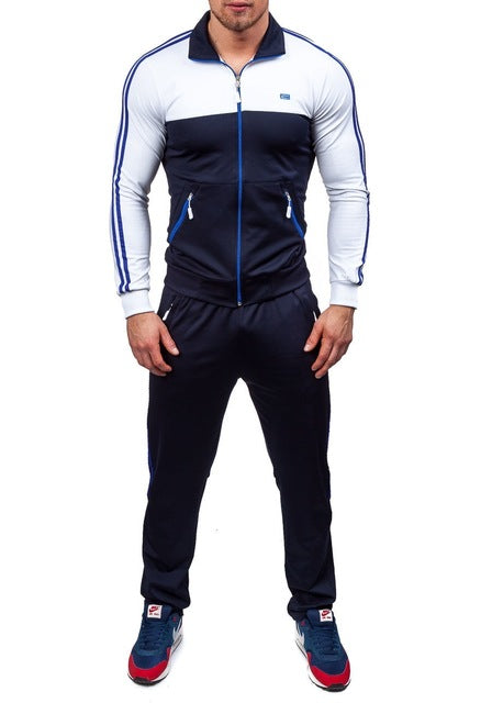 ZOGAA 2019 New Men' Fashion Jacket and Sport Pant Sets Size XS-4XL Sportswear Men's Tracksuit Sweatsuits Men Outwear Suits