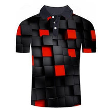 Load image into Gallery viewer, ZOOTOP BEAR 2019 Summer Hot Polo Shirt Men Short Sleeve Polo Shirt Red square 3d printed Shirts Slim Fit Cotton Men&#39;s Polo Shirt