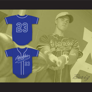 Zack Greinke 23 Apopka High School Darters Blue Baseball Jersey 1