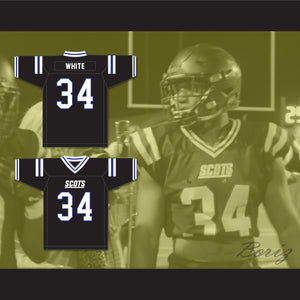 Zamir White 34 Scotland High School Fighting Scots Black Football Jersey 2
