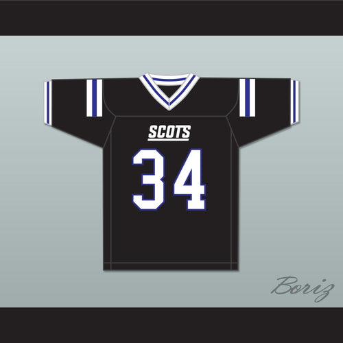 Zamir White 34 Scotland High School Fighting Scots Black Football Jersey 1