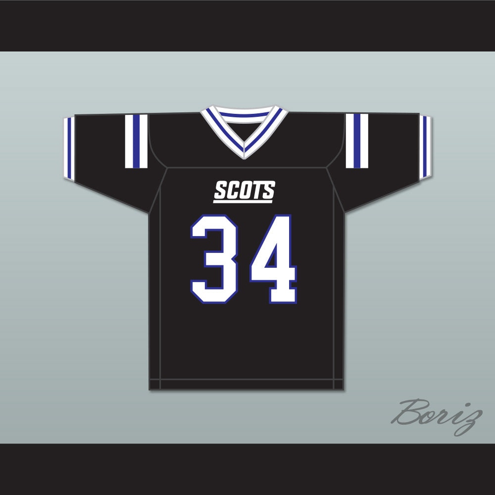 Zamir White 34 Scotland High School Fighting Scots Black Football Jersey 1