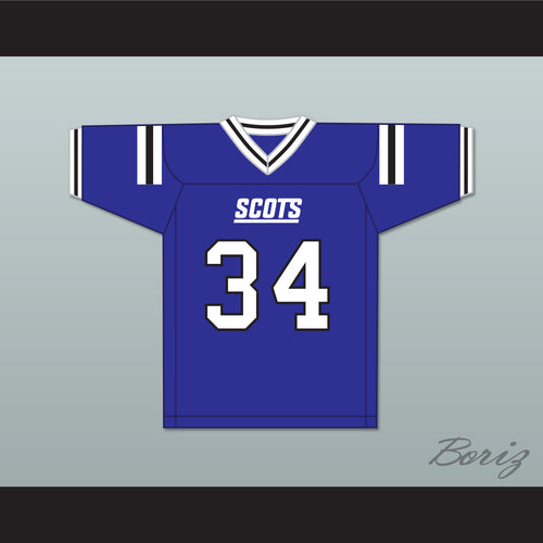 Zamir White 34 Scotland High School Fighting Scots Blue Football Jersey 1