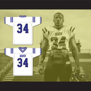 Zamir White 34 Scotland High School Fighting Scots White Football Jersey 1