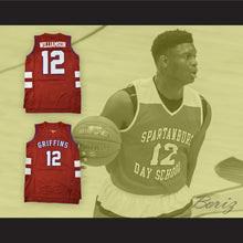 Load image into Gallery viewer, Zion Williamson 12 Spartanburg Day School Griffins Red Alternate Basketball Jersey
