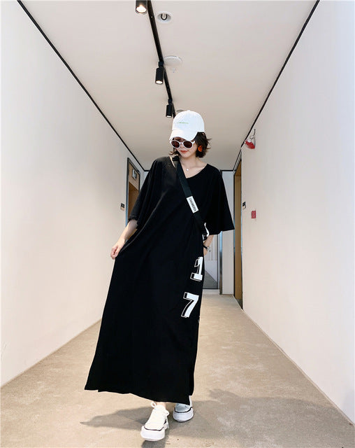 aliexpress Plus Size Women's  Casual shirts dress oversized Black color Sleep shirts   Robe Femme