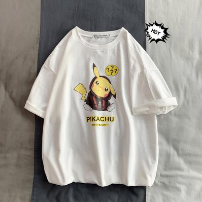 camisetas de hombre moda Animal Pikachu estampado Hipster divertida camiseta hombres verano Casual calle hip-hop Camiseta Hombre