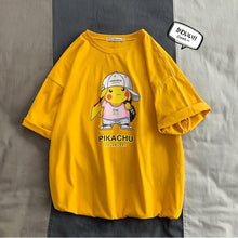 Load image into Gallery viewer, camisetas de hombre moda Animal Pikachu estampado Hipster divertida camiseta hombres verano Casual calle hip-hop Camiseta Hombre