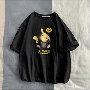 camisetas de hombre moda Animal Pikachu estampado Hipster divertida camiseta hombres verano Casual calle hip-hop Camiseta Hombre