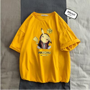 camisetas de hombre moda Animal Pikachu estampado Hipster divertida camiseta hombres verano Casual calle hip-hop Camiseta Hombre