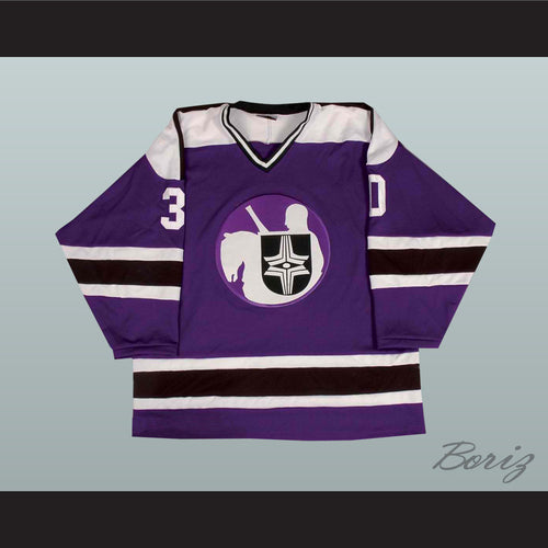 Gerry Cheevers 20 WHA Cleveland Crusaders Purple Hockey Jersey
