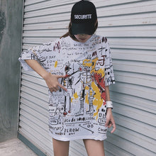 Load image into Gallery viewer, korean style summer Women Short Sleeve T Shirt Casual printing t-shirts girls big size tshirt Loose Harajuku streetwear tee Tops