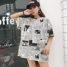 Load image into Gallery viewer, korean style summer Women Short Sleeve T Shirt Casual printing t-shirts girls big size tshirt Loose Harajuku streetwear tee Tops