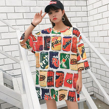 Load image into Gallery viewer, korean summer Women tshirt Short Sleeve plaid T Shirt Casual big size t-shirts Loose Harajuku streetwear Tops Female tee shirt