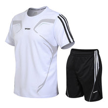 Load image into Gallery viewer, plus size 5XL Summer Sets New Men's Shorts Casual Suit Sportswear tracksuit Men Sets Pants Male sweatshirt Men Brand Clothing