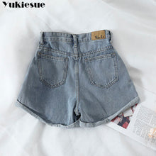 Load image into Gallery viewer, plus size S-5XL Women&#39;s denim shorts 2021  high-waist shorts women adies fashion large size elastic waist wide-leg short jeans