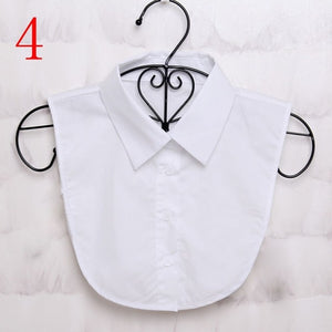 1PC Women Solid Shirt Cotton Lace False Collars White & Black Blouse Vintage Detachable Clothes Accessories