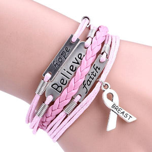 Hope Believe and Faith - Show Your Support Breast Cancer Awareness Jewelry