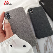 Load image into Gallery viewer, Moskado Plush Fabrics Phone Case For Apple iPhone X 8 7 6s 6 Plus Warm Plush Fashion Soft Color Back Cover Cases Capa Fundas