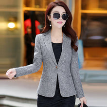 Load image into Gallery viewer, 2018 New Spring Autumn Plus Size 4XL Womens Business Suits One Button Office Female Blazers Jackets Short Slim Blazer Women Suit