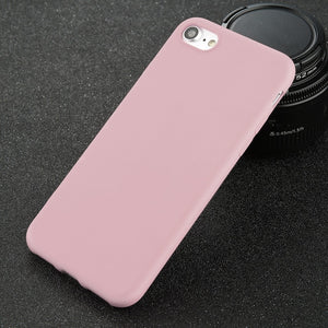 USLION Phone Case For iPhone 7 6 6s 8 X Plus 5 5s SE XR XS Max Simple Solid Color Ultrathin Soft TPU Case Candy Color Back Cover