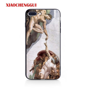 For iphone x case Mona Lisa Art David lines soft silicone Phone Case cover For Apple iPhone 5 5S SE 6 6s 7 8 Plus XR XS Max case