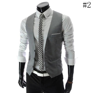 Men&#39;s Formal Business Slim Fit Chain Dress Vest Suit Tuxedo Waistcoat Gracious